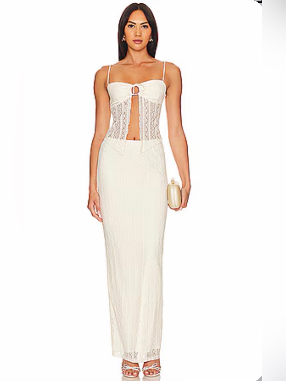 Revolve Lali Maxi Skirt Set In Ivory